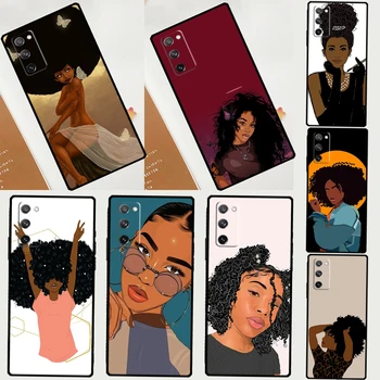 Afro Merginos Juoda Moterų Meno Case For Samsung Galaxy S22 S23 Ultra S20 S21 FE S8 S9 S10 10 Pastaba Plius 20 Pastaba Ultra Dangtis