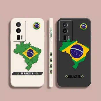 Brazilijos Vėliava Futbolo Atveju Redmi K60E K50 K60 K40S K40 K30 K20 12C 10C 9A 9 8 10X 10A 10 Pro 4G 5G Žaidimų Atveju Funda Shell