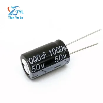 10VNT Higt kokybės 50V1000UF 13*20mm 1000UF 50V 13*20 Elektrolitinius kondensatorius