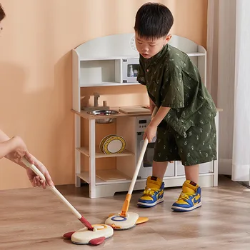 2024 Vaikų Namų Valymo Įrankių Rinkinys su Mop Šluota Śmietniczka Mini išvalyti Vaikai Valymas Namas Pardavimui Apsimesti Žaisti Žaislai