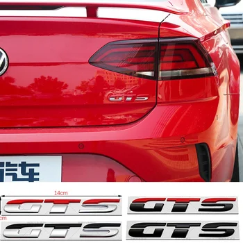 3D Metalo GTS Logotipo Raidė, Automobilių Galinis Kamieno Uodega Durų Pusėje Lipdukas Volkswagen VW Polo BORA Caddy Golf Jetta Touran Passat T-Roc