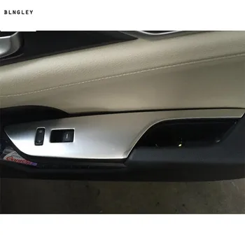 4pcs/aikštelė, Automobilių lipdukai, nerūdijančio plieno, automobilių langų pakėlimo skydelio apdailos dangtelis 2017 m. 2018 m. 2019 m. Honda Civic 10 MK10