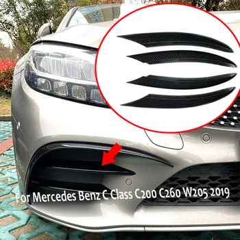 Automobilio Bamperio Šoninės Oro Angos Apdaila Rūko Žibintai Įsiurbimo Skirstytuvo Dangtelį Lūpų lipdukai Mercedes Benz C Klasė C200 C260 W205 2019