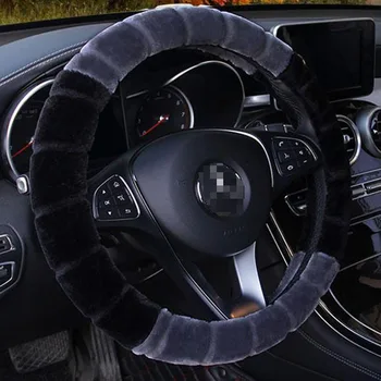CHIZIYO Premium Minkšto Trumpo Kailio Automobilio Vairo Padengti Didelio tankio Šiltas Pliušinis Vairas Raštas Padengti 38cm