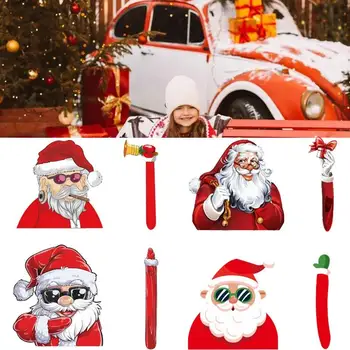 Kalėdų Santa Automobilių Lipdukas Santa Claus 3D Automobilių Galinis Valytuvas Decal Lengva Įdiegti Santa Claus Garbanojimo Valytuvų Decal visoms transporto priemonėms,
