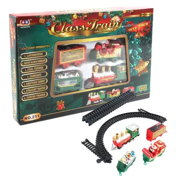 Kalėdų Traukinukas Nustato Elektros Žaislas Traukinio Rinkinį Su Traukinių Bėgiais Klasikinis Žaislas Traukinio Rinkinį Dovanas Vaikams Kalėdų Dovana Priedai