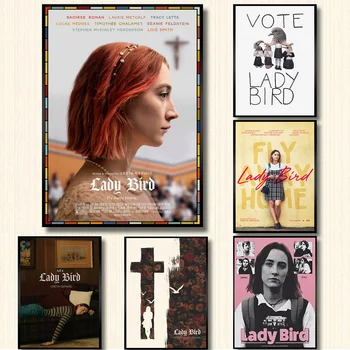 Klasikinis Paauglys Filmą Lady Bird Derliaus Filmo Plakatas Saoirse Ronan Sienos Menas Drobė nuotraukas Tapybos Mergaitės Kambaryje Namų Dekoro