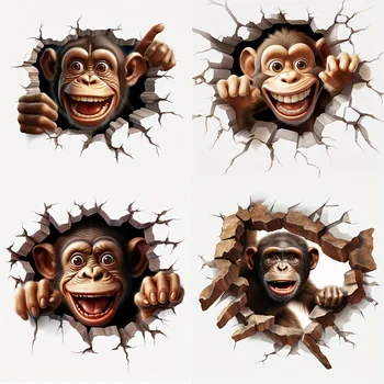 Kvapų ženklai reikmenys, Automobilių Lipdukas 4 In1 3D Beždžionė Kreko Skylę Sienos Gimtadienio Dovana Ar Kalėdinė dovana Nešiojamas Žaidėjai