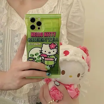 Kūrybos Saldainiai Pieno Maišelį Animacinių filmų Sanrio hello kitty Telefono dėklas Skirtas Iphone 11 12 13 14 Pro Max X Xs Xr Skaidrus