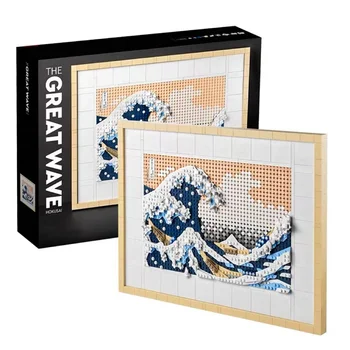 Meno Hokusai Didžiosios Bangos 31208 3D Japonijos Sienos Meno Amatų Rinkinys Įrėminti Vandenyno Drobės Kūrybinę Veiklą, Pomėgius Suaugusiųjų 