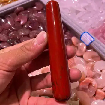 Natūralus raudonasis jaspis crystal masažas reiki stick masažas akmens klijuoti
