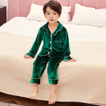 Nauja Rudens Žiemos Vaikai Pižama Rinkiniai Storio Velt Drabužius Mergaitėms Berniukai Auksinio Aksomo Vaikas Nešioti Kūdikiui Sleepwear Kostiumas Homewear