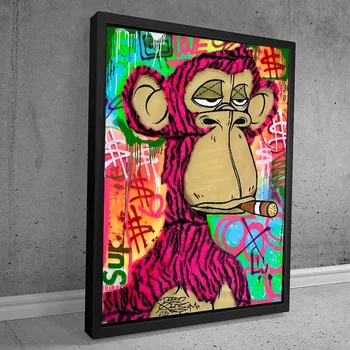 Nuobodu Ape Plakatas Grafiti Pop Beždžionė Drobės Tapybos Sienos Menas Abstraktus Animacinių Filmų Nuotraukas Spausdina Freskos Paauglių Kambaryje Namų Dekoro