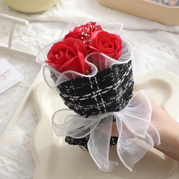 Nuotakos Dušas Netikrą Rožių Puokštė 3Heads Imituojamas Muilas Rožė Gėlių Ins Laimingas Motinos Diena, Gimtadienis, Vestuvės