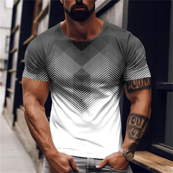 Paprasta VYRIŠKI T-Shirt Abstrakti Grafika Marškinėliai Vyrams 3d Išspausdintas Viršų Tee Kasdien Atsitiktinis Streetwear Vyrų Drabužiai Retro Marškinėliai