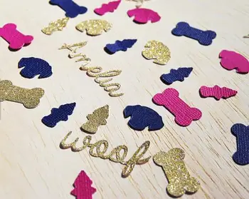 pasirinktinis pavadinimas Šuniukas šuo gimtadienio stalo confettis kūdikių dušas, Krikštynos, vestuvių barsto dekoracijos
