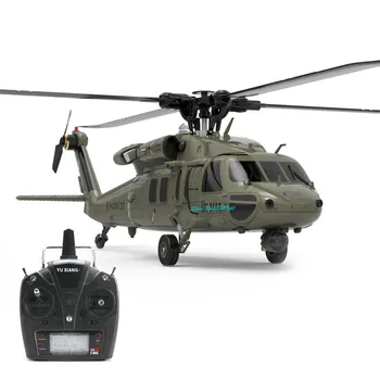 Profesinės Brushless UH60-Black Hawk RC Sraigtasparnio Modelis 1:47 6CH Flybarless Arobatic 6G/3D Stunt Nuotolinio Valdymo Sraigtasparnis
