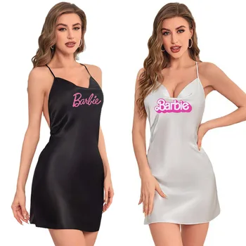 Seksualus Slim-Montavimo Barbie Suspender Pižamą Trumpus, Paprastus Backless Temperamentas V-Kaklo Kryžiaus Patogiai Moterų Namų Pižama