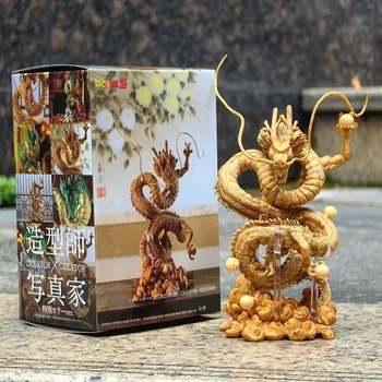 Septynių Dragon Ball Spalvoti Medžio Žemės Dragon Geltona Statula Rankų darbo Darbastalio Apdaila Kolekcines Modelis Anime Aplinkinių dovana
