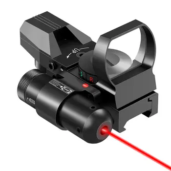 Taktinis 4 Tinklelis Optika Red Dot Su Raudona Žalia Lazerinis taikiklis Už 20mm Picatinny Weaver Geležinkelių Medžioklės Reikmenys
