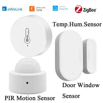 Tuya/eWelink Zigbee Smart Temperatūra ir Drėgmė Sensor / Mini PIR Judesio Jutiklis / Durų Lango Detektoriaus Valdymas Per Smart Gyvenimo