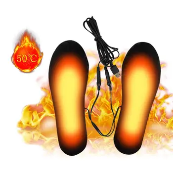 USB Šildomos Batų Vidpadžiai Elektros Koja Atšilimo Trinkelėmis Kojų Šilčiau Kojinių Padas Mat Žiemos Lauko Sporto Šildymo Vidpadis Žiemą Šilta
