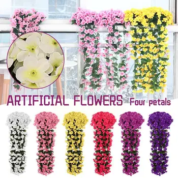 Violetinių Dirbtinių Gėlių Šalis Dekoro Modeliavimas Kabinti Vestuvių Krepšelį Sienos netikrą Gėlių Valentino Dieną Gėlių Orchidėja A4N5