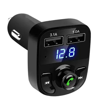 X8 Automobilių Dual USB Greitas Įkroviklis FM Siųstuvas Bluetoothcompatible5.0 Rankų Automobilinio Garso Moduliatorius MP3 Grotuvas, Garso Imtuvas