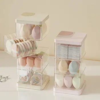 Žr.-per Organizacijos Sprendimas, Kelių sluoksnių Skaidriais Kosmetikos Laikymo Dėžutė Grožio Kiaušiniai pūkučiai Kvėpuojantis
